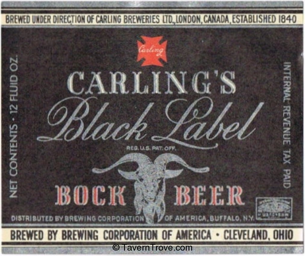 Carling's Black Label Bock Beer