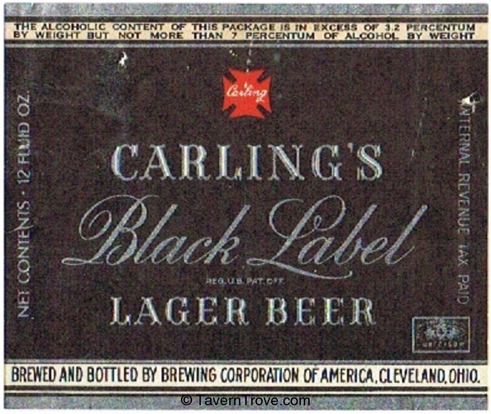 Carling's Black Label Lager Beer 