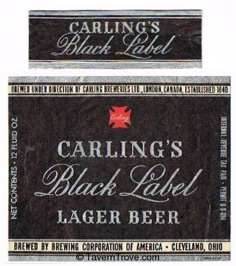 Carling's Black Label Lager Beer