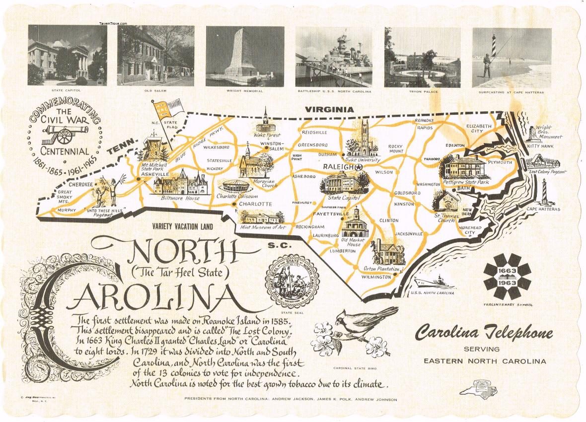 Carolina Telephone North Carolina Tercentenary Lot of 30