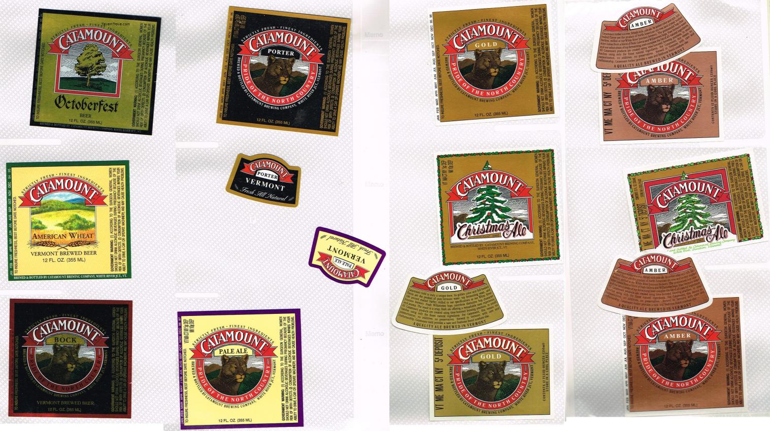 Catamount Beer Labels lot of Eleven