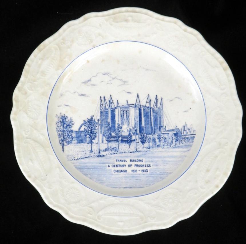Century of Progress Travel Building Cabinet Plate