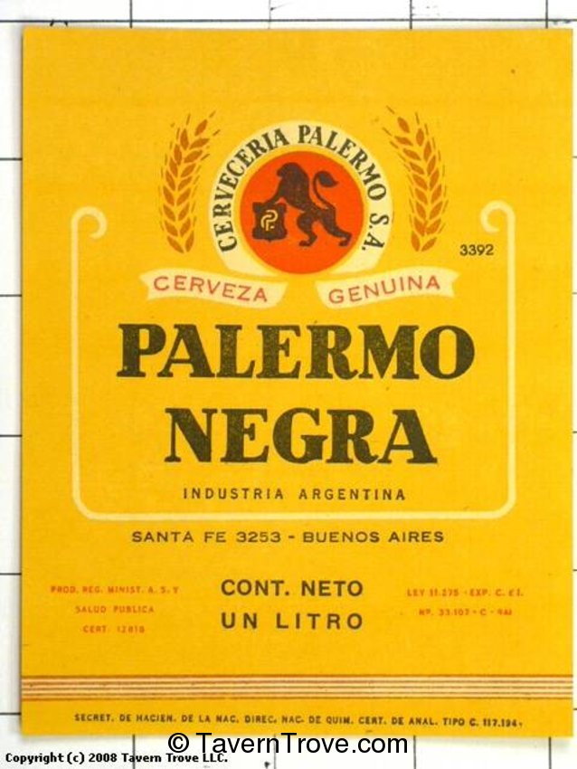 Cerveza Palermo Negra