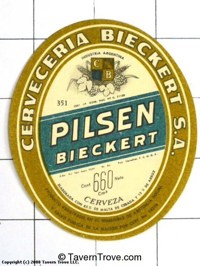 Cerveza Pilsen Bieckert