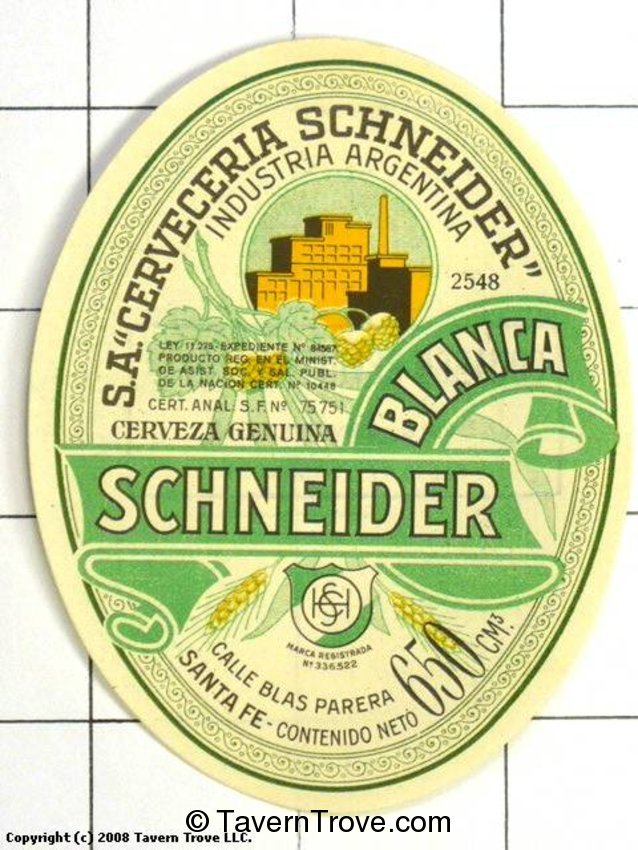 Cerveza Schneider Blanca