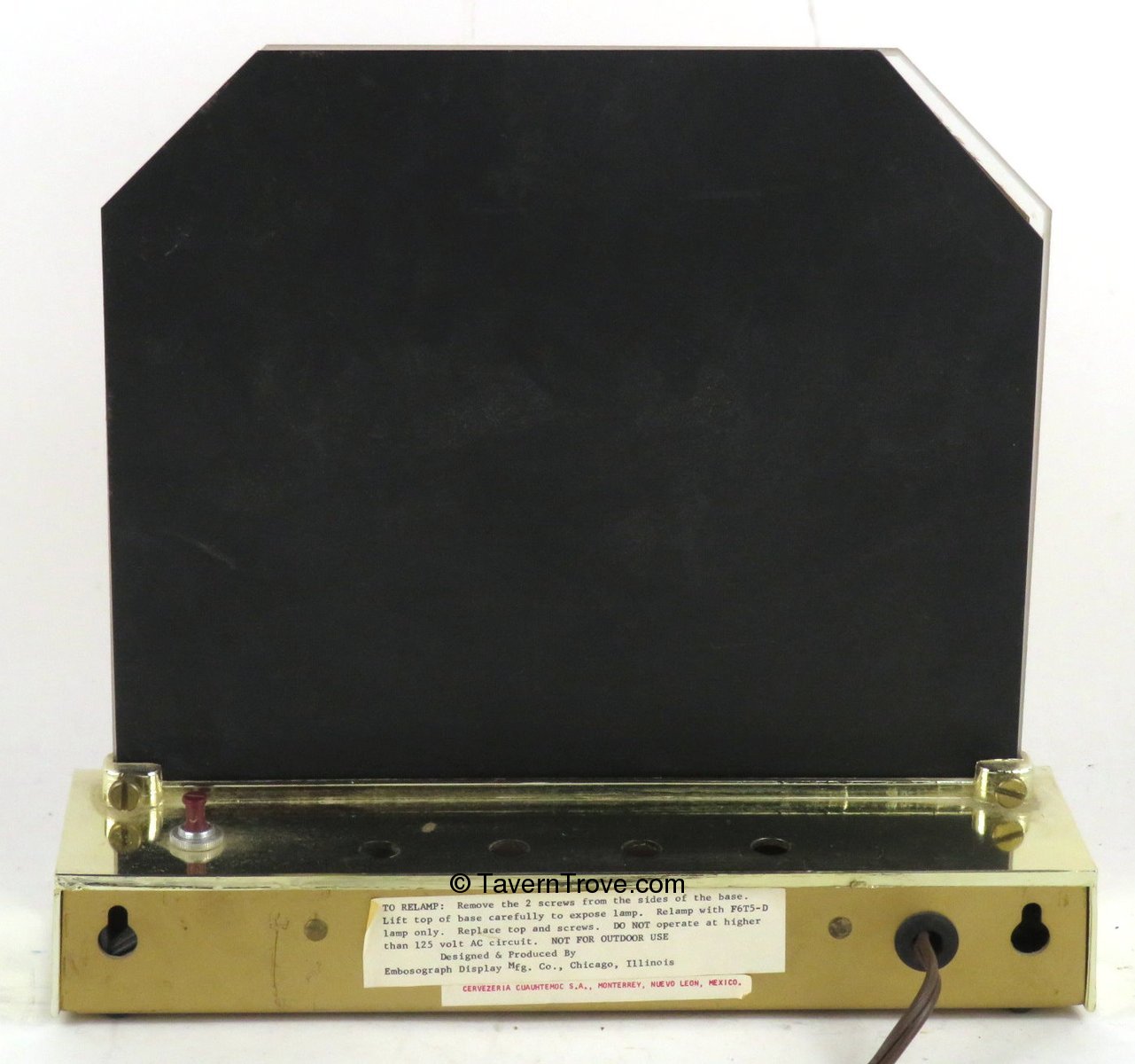 Item 95650 1965 Cerveza Carta Blanca Cash Register Light Sign