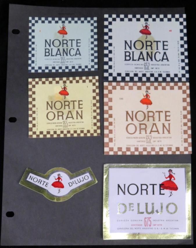 Cerveza Del Norte Argentino DeLujo Labels Fox DeLuxe Clone Lot of Six