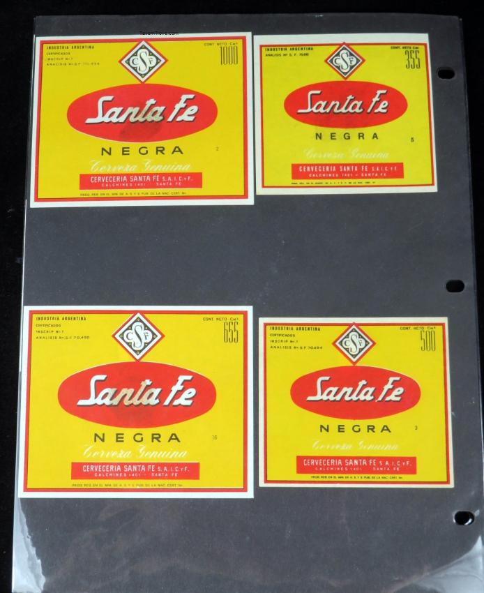 Cerveza Pilsen Santa Fe Labels Lot of Four
