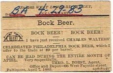 Charles Walters' Celebrated Bock Beer