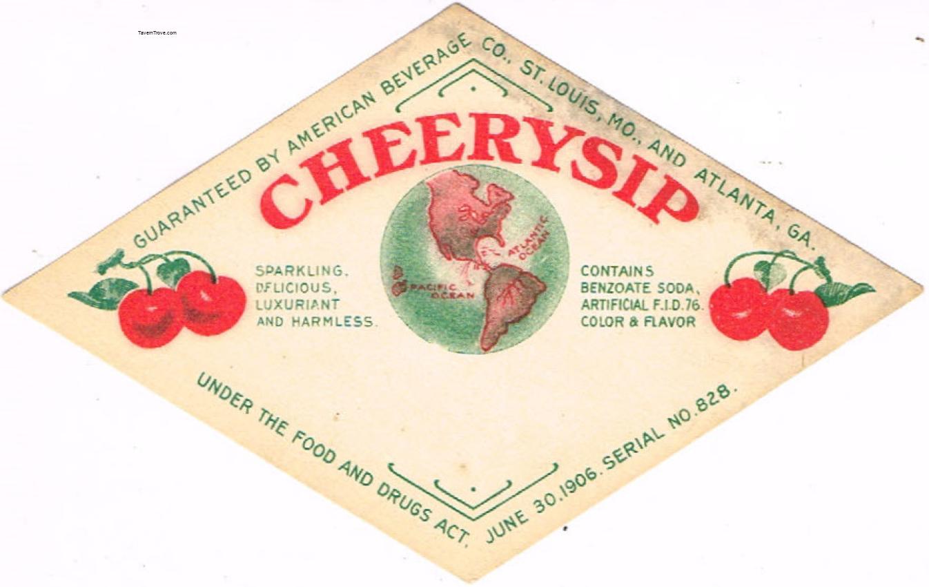 Cheerysip Soda Bottlers Label Atlanta Georgia St Louis MO