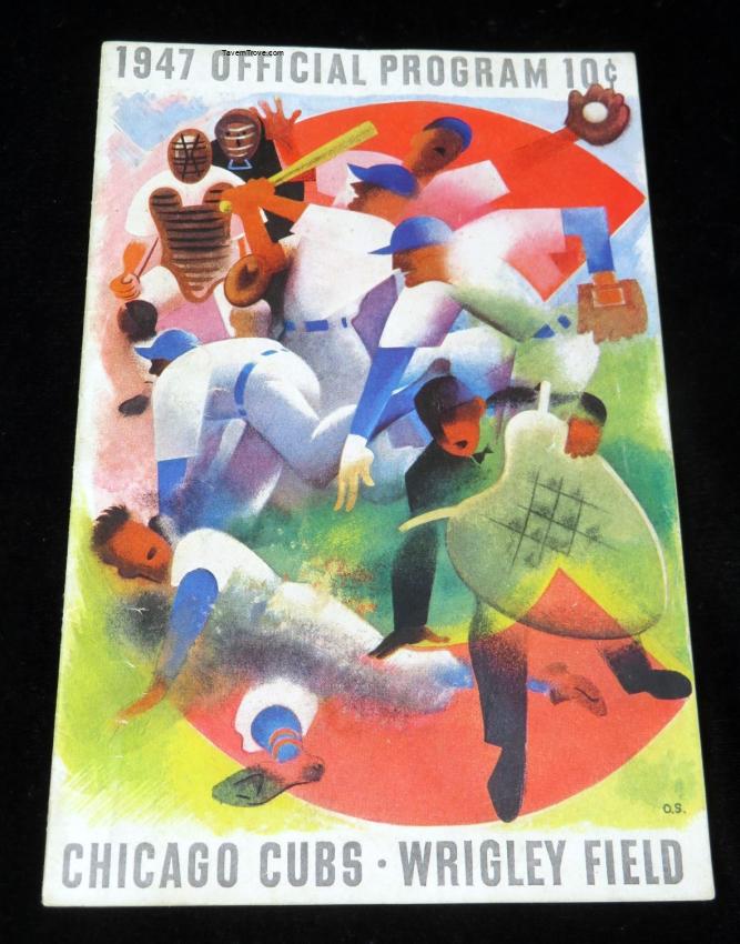 Chicago Cubs Baseball Scorecard (vs Cincinnati Reds) Great Pabst Beer Ad