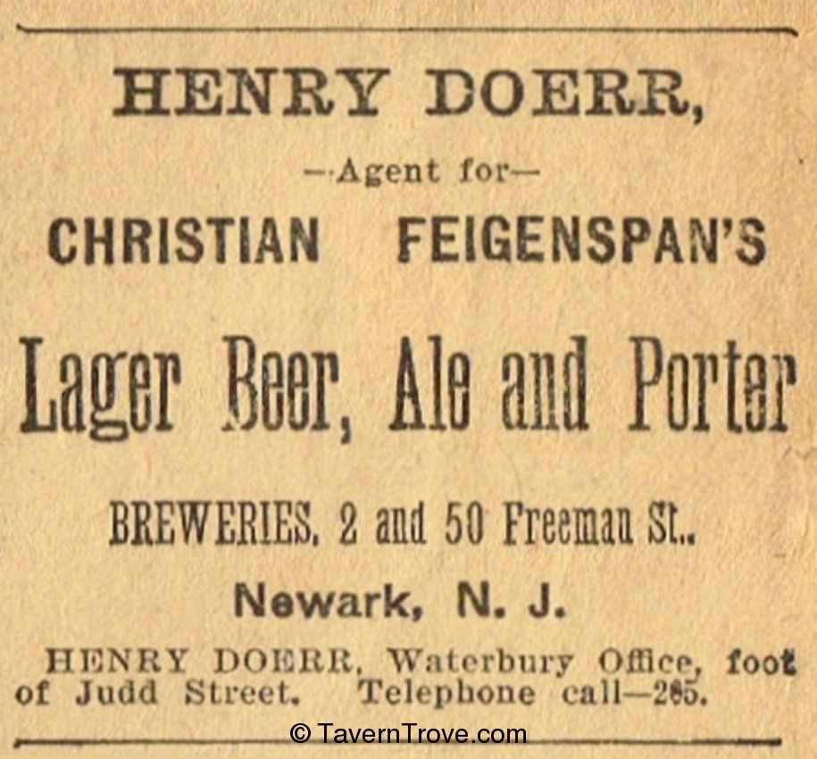 Christian Feihgenspan's Lager Beer, Ale and Porter