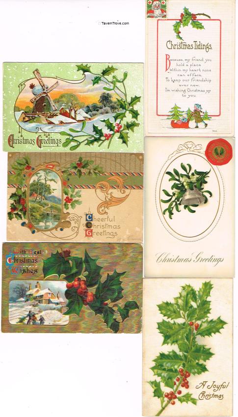 Christmas 1900s Postcard Lot of 7