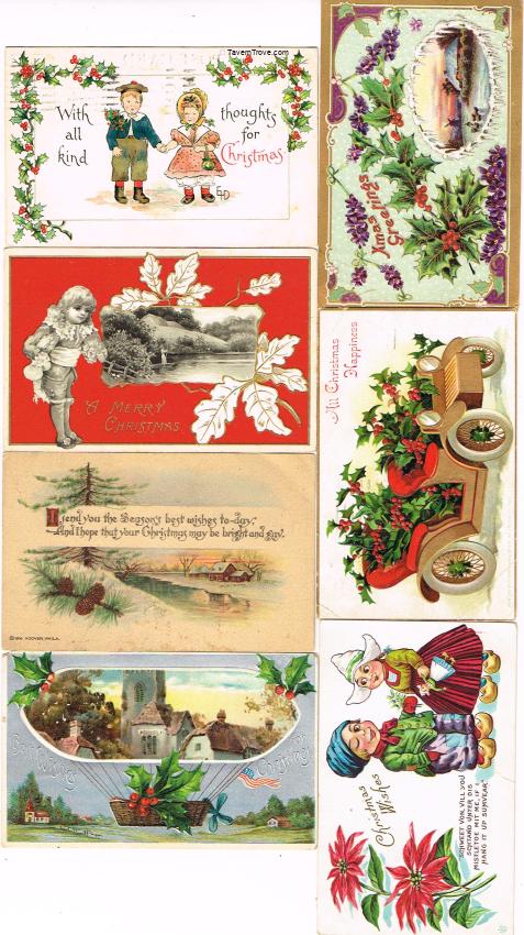 Christmas 1900s Postcard Lot of 7 (Lot 11)