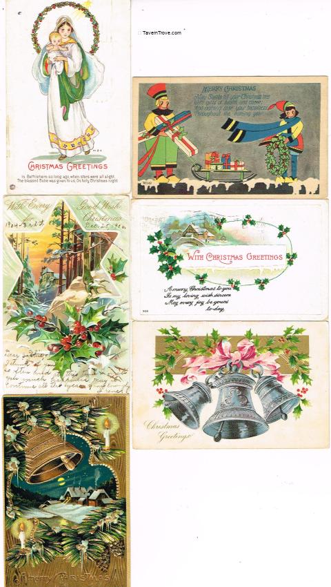 Christmas 1900s Postcard Lot of 7 (Lot 2)