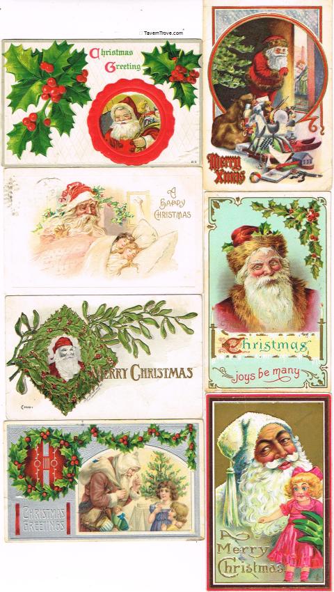 Christmas Santa 1900s Postcard Lot of 7 (Lot 7)
