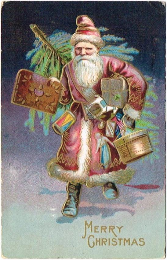 Christmas Santa Angry With Tree & Presents