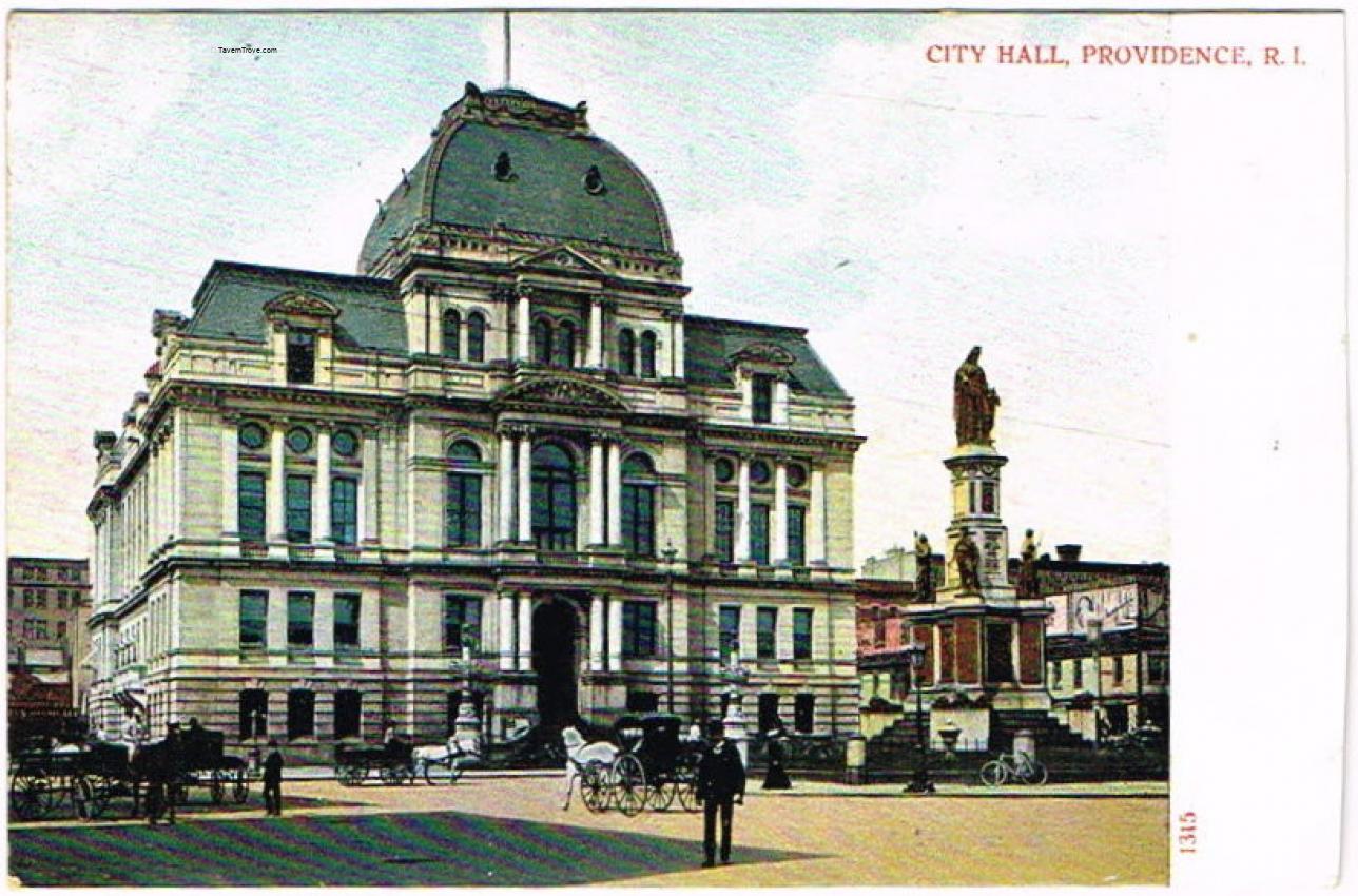 City Hall, Providence (Hanley's Ale sign)