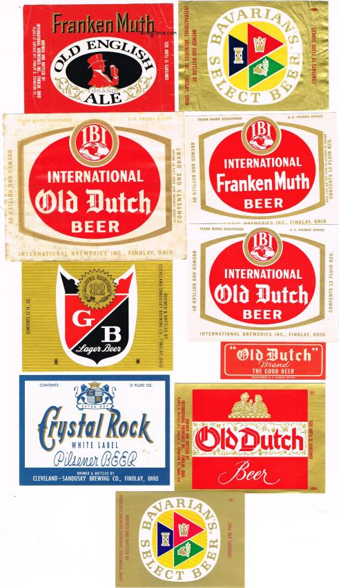 Cleveland-Sandusky/International Brewery lot of 10