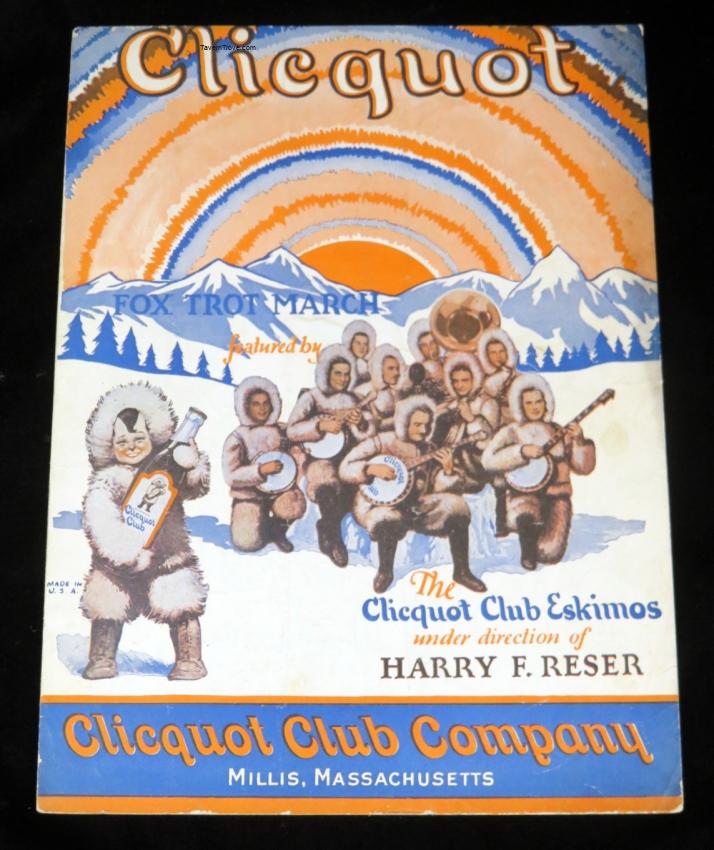 Clicquot Club Eskimos Fox Trot Sheet Music Harry V. Reser