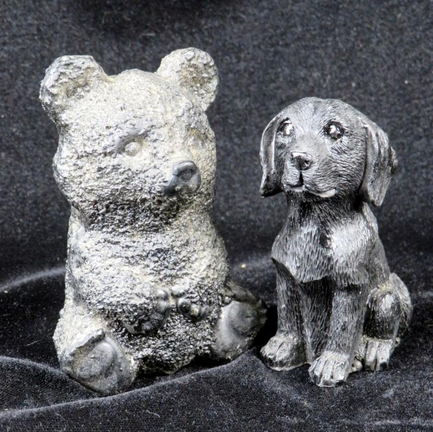 Coal Sculptures possible West Virginia Souvenirs Dog and Bear
