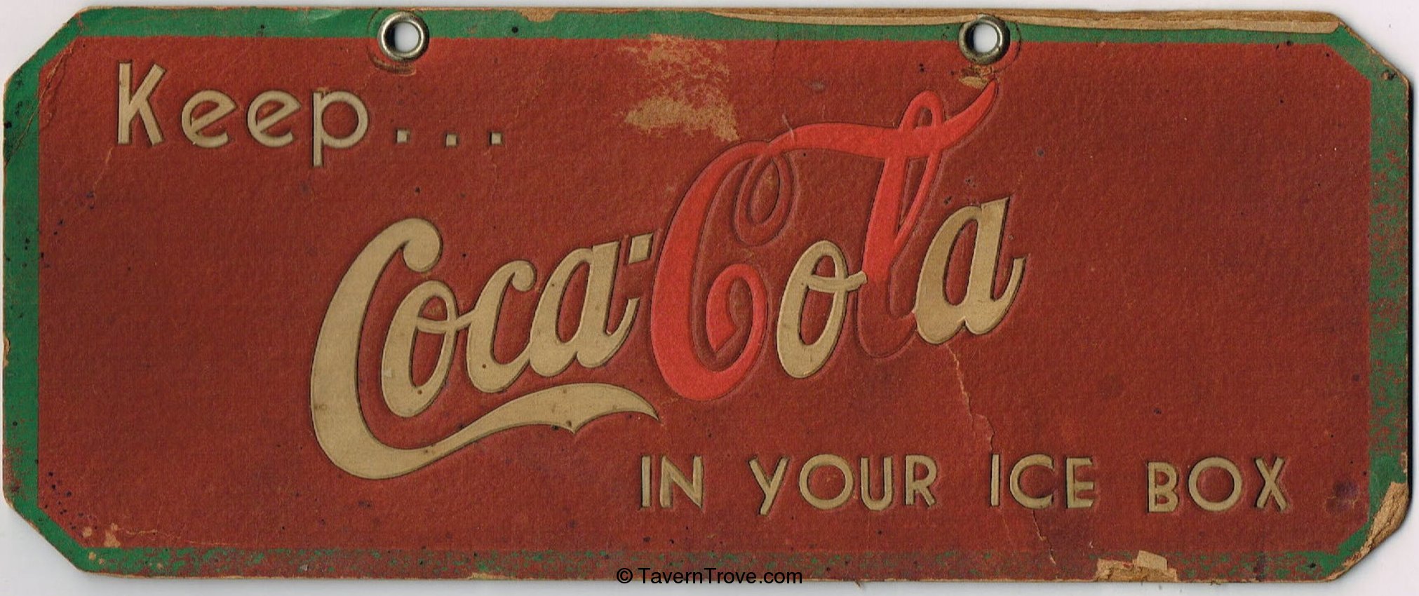 Coca Cola Embossed Cardboard Sign