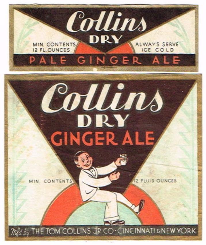 Collins Dry Ginger Ale Tom Collins Jr. Co. Cincinnati Ohio