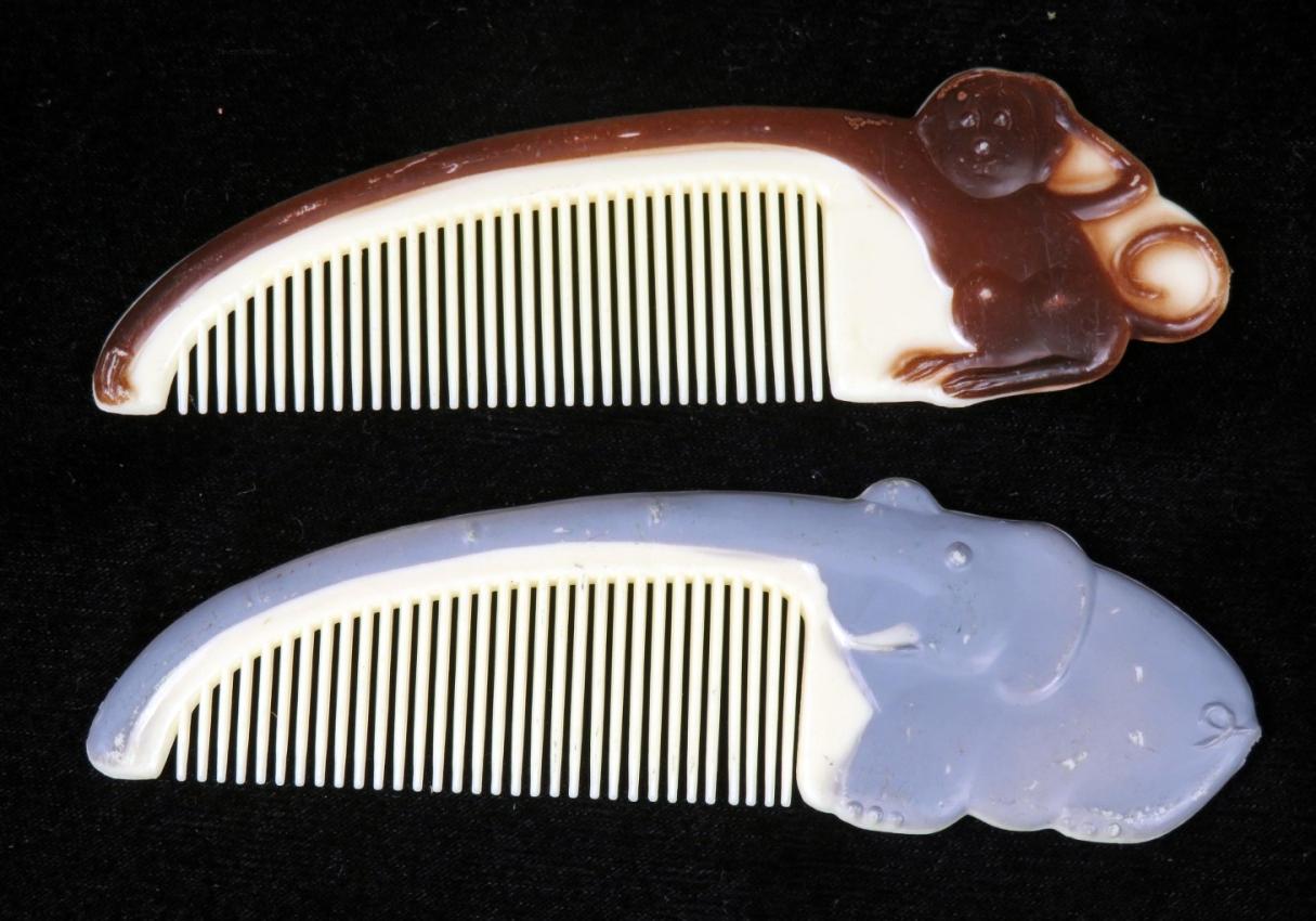 Combs for Children or Dolls Lot of Two Monkey and Elephant