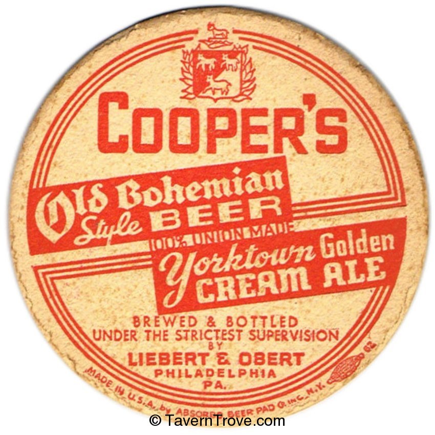 Cooper's Old Bohemian Beer/Yorktown Golden Cream Ale