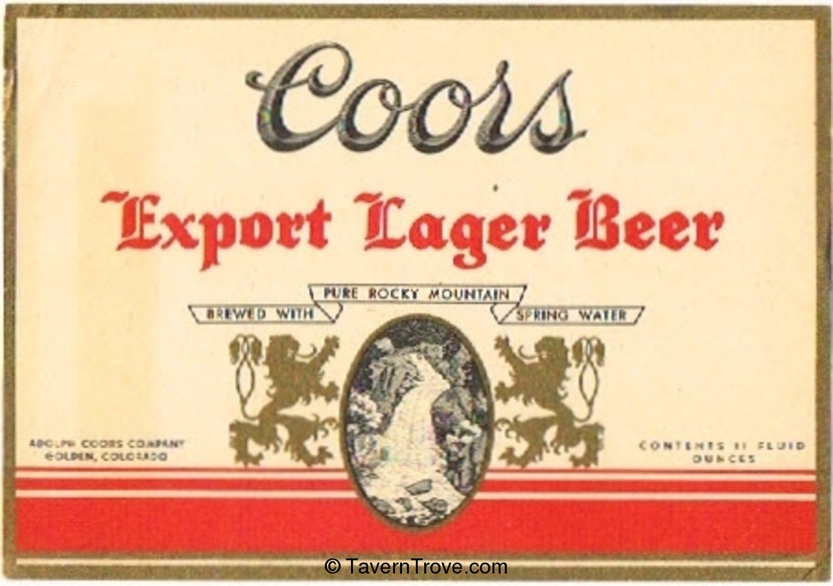 Coors Export Lager Beer 