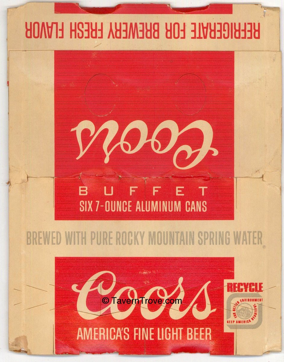Item 13091 1975 Coors Beer (7oz cans) Sixpack Holder