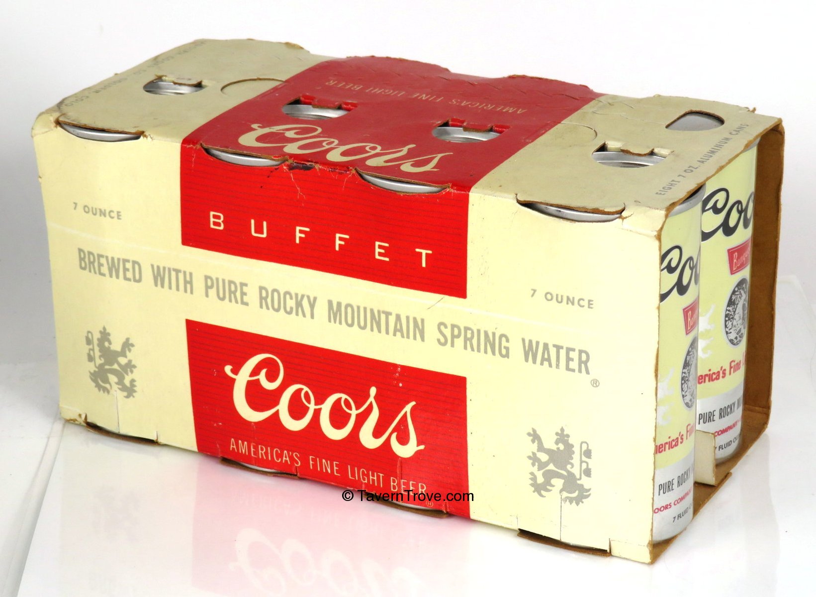 Item 94993 1968 Coors Buffet Beer (8 Pack FULL 7oz cans) Sixpack Holder