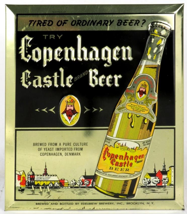 Copenhagen Castle Beer Tin-Over-Cardboard TOC Sign