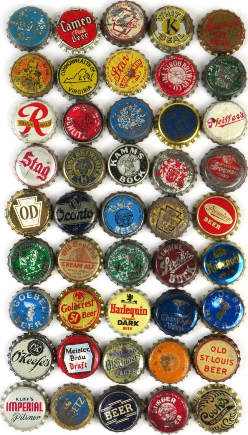 Cork-backed Beer Crowns Bottle Caps Lot of 50 Lot 1