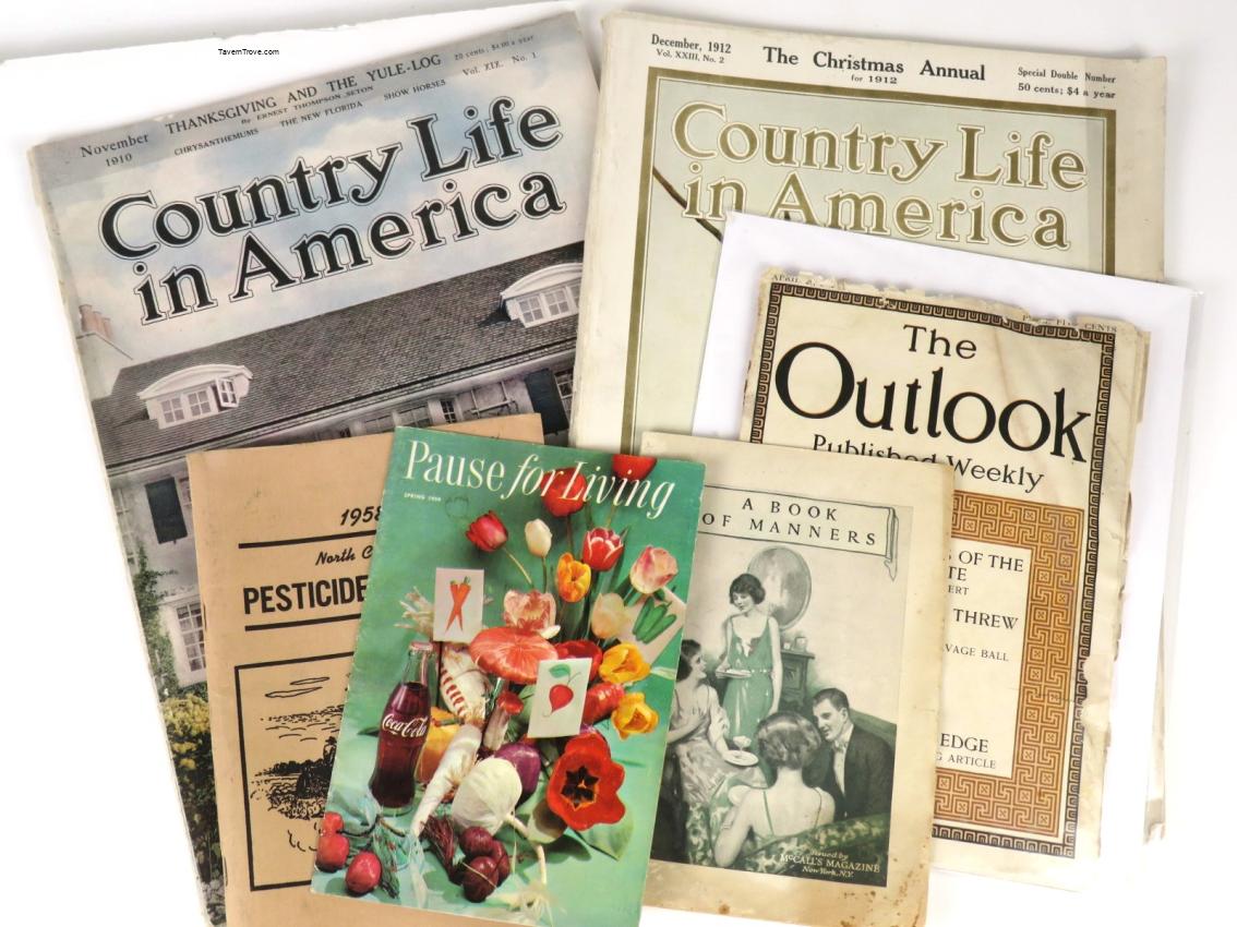 Country Life in America Magazine Lot of 2 (Great Ads) Plus Ephemera