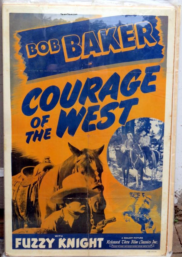 Courage of the West Bob Baker Fuzzy Knight Western Movie Poster