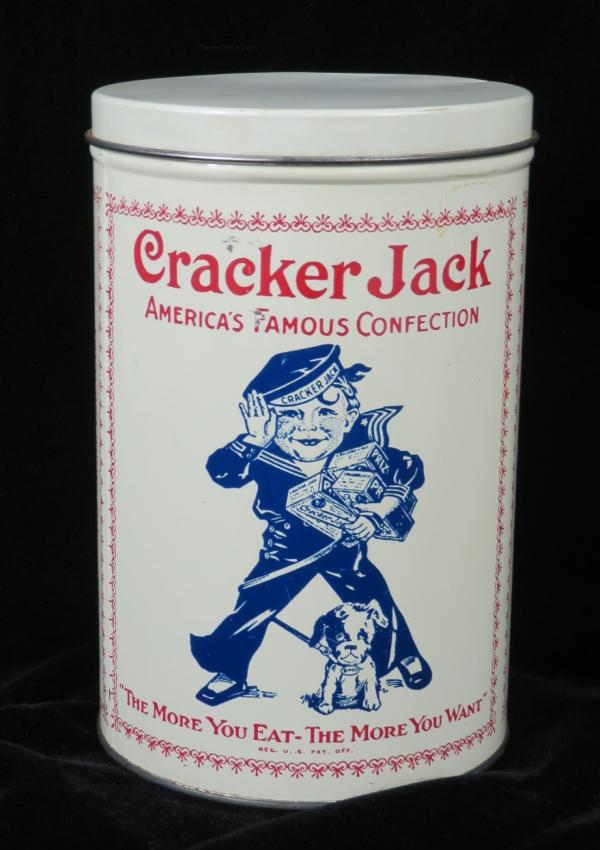 Cracker Jack 9 Inch Tall Sailor Jack Tin