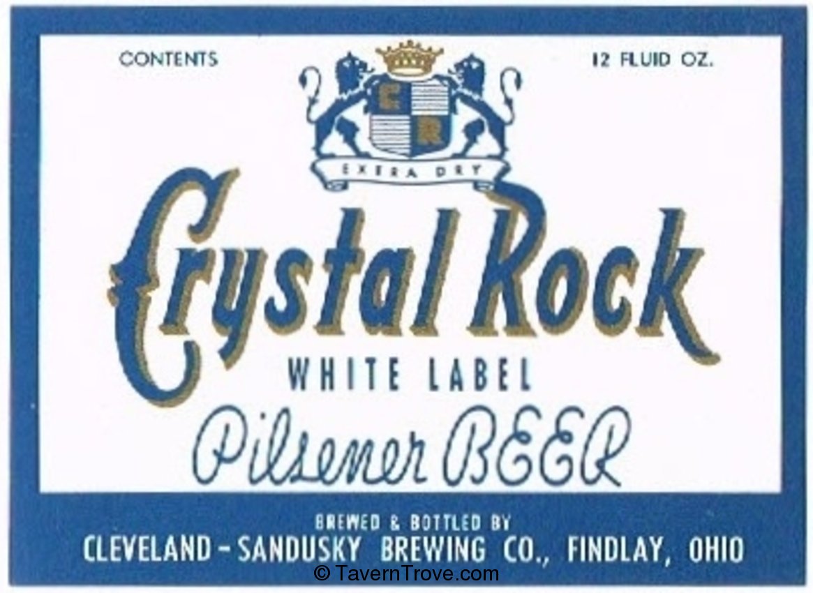 Crystal Rock White Label Beer (blue)