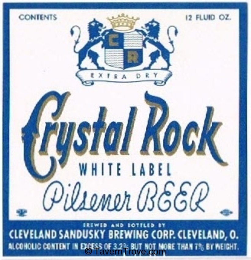 Crystal Rock White Label Beer (blue)