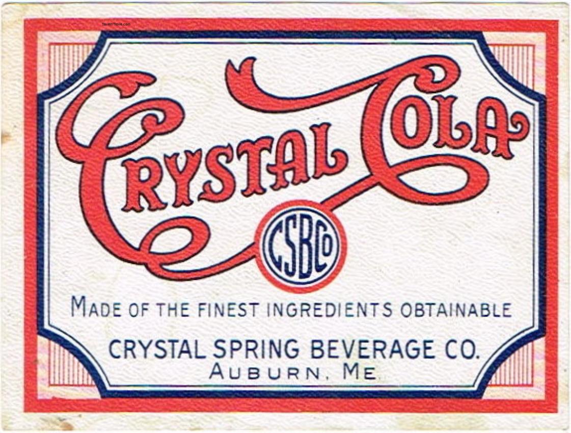 Crystal Cola Crystal Spring Beverage Auburn Maine