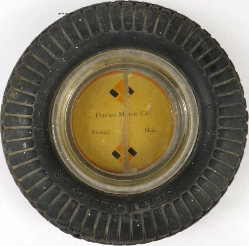 Davies Motor Co. Kimball Nebraska Seiberling Tire Ashtray