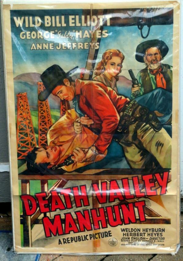 Death Valley Manhunt Wild Bill Elliott Gabby Hayes Anne Jeffries Western Movie Poster
