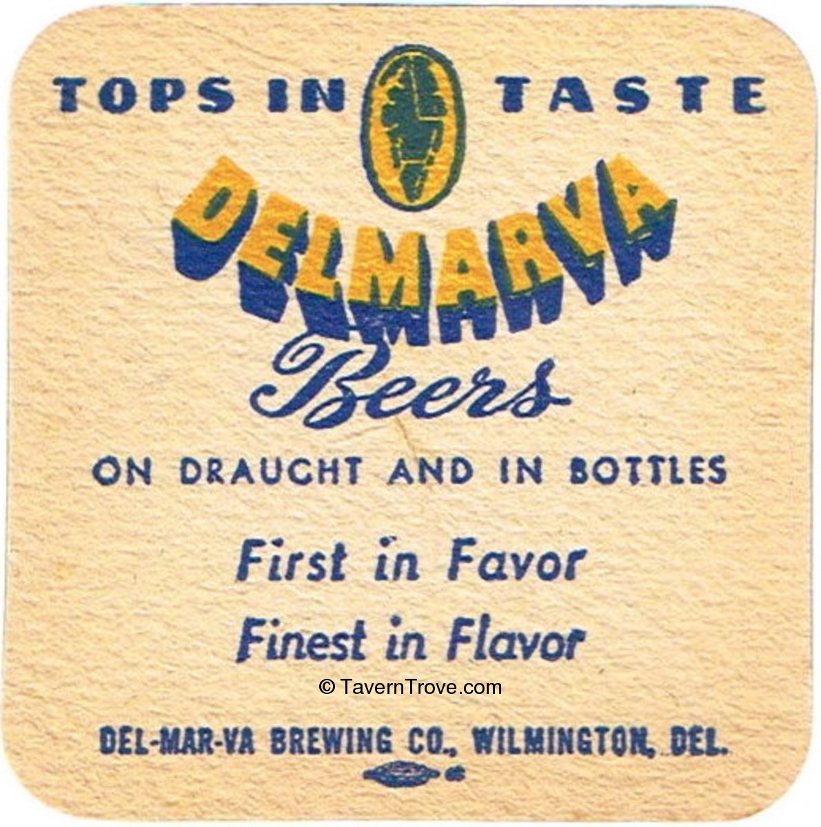 Item 90713 1943 Delmarva Beers Coaster DEDELM3V