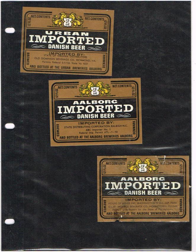 Denmark Aalborg Breweries Beer Jacksonville Florida Washington DC lot of THREE