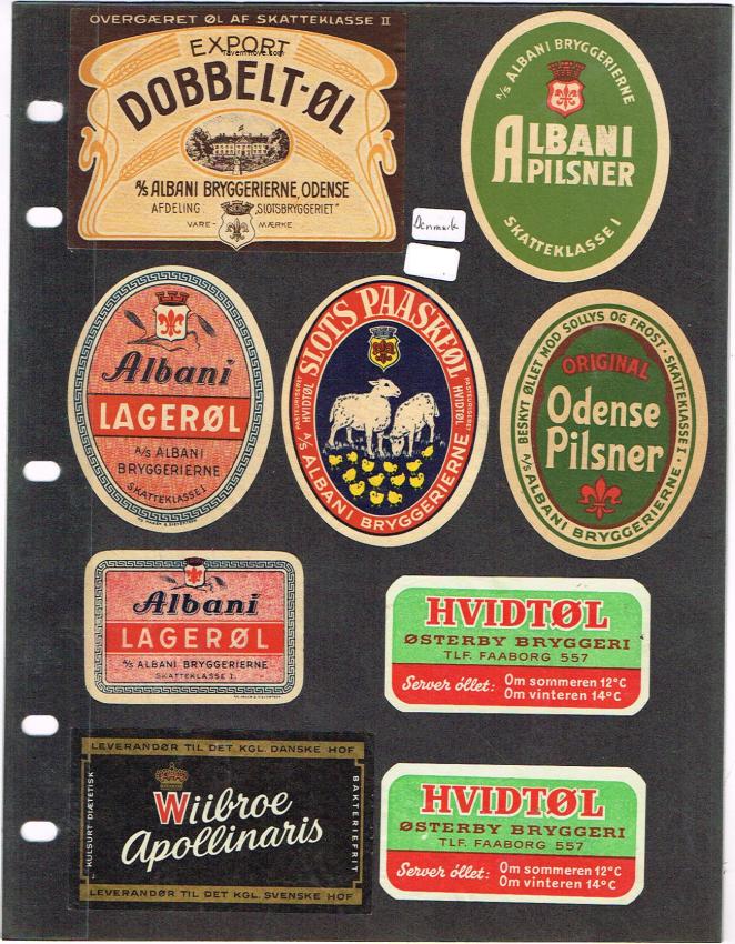 Denmark Brewery Beer Albani Osterby Wiibroe lot of NINE