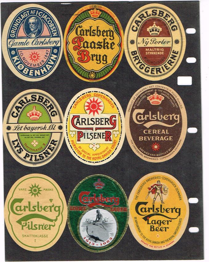Denmark Brewery Beer Carlsberg lot of NINE