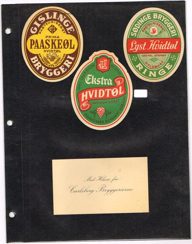 Denmark Brewery Beer Gislinge Sodinge Exstra Carlsberg lot of FOUR