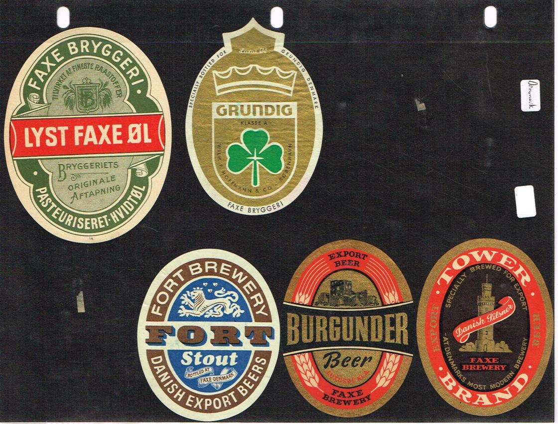 Denmark Brewery Beer Grundig Faxe Fort lot of FIVE