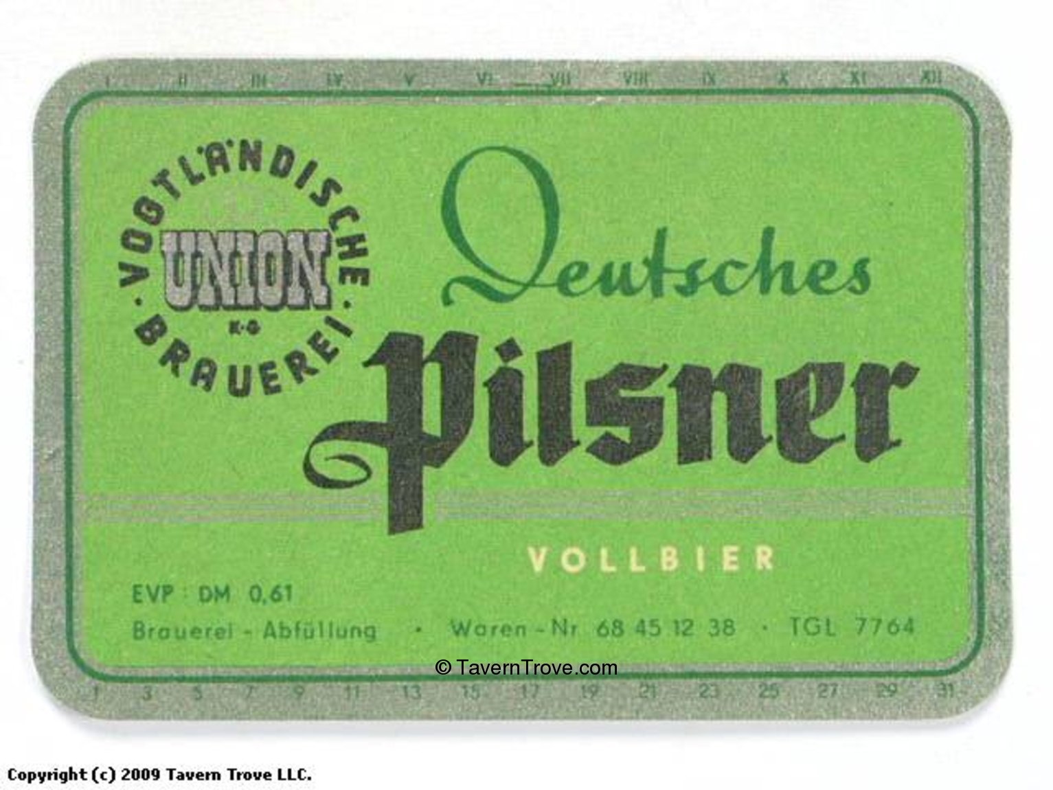 Item #51479 1958 Deutsches Pilsener Vollbier Label