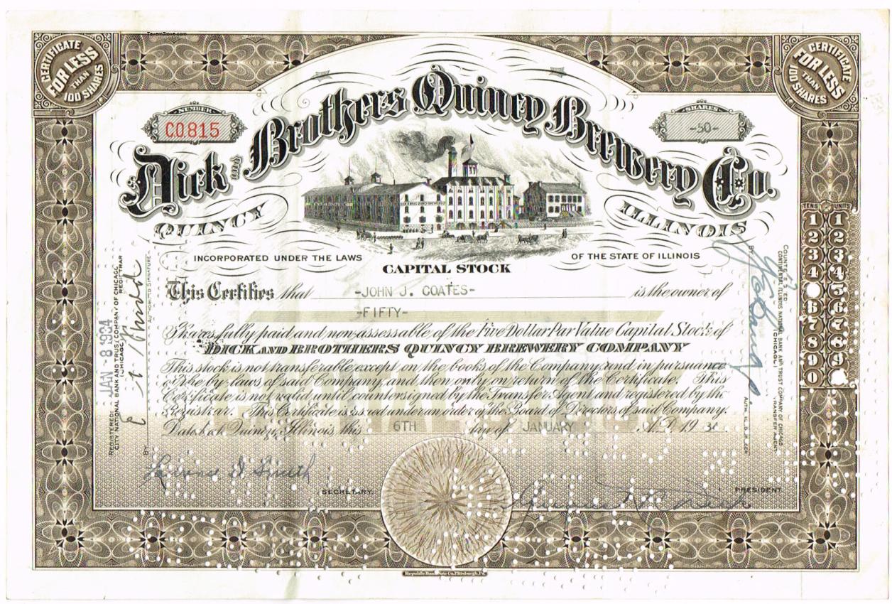 Dick & Bros. Quincy Brewery 50 Shares